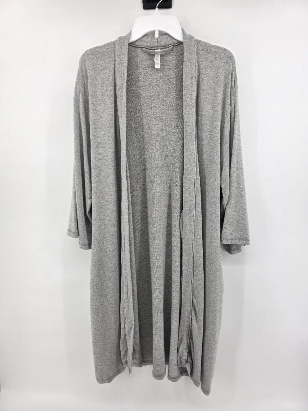 Nordstrom Grey Knit Open Front Robe – Size M – Belt Included 3/4 Sleeve